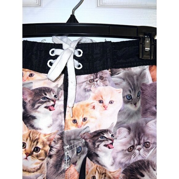 BIOWORLD Graphic Cat Print Swim Trunks Novelty Mens Sz XXL - Picture 4 of 8